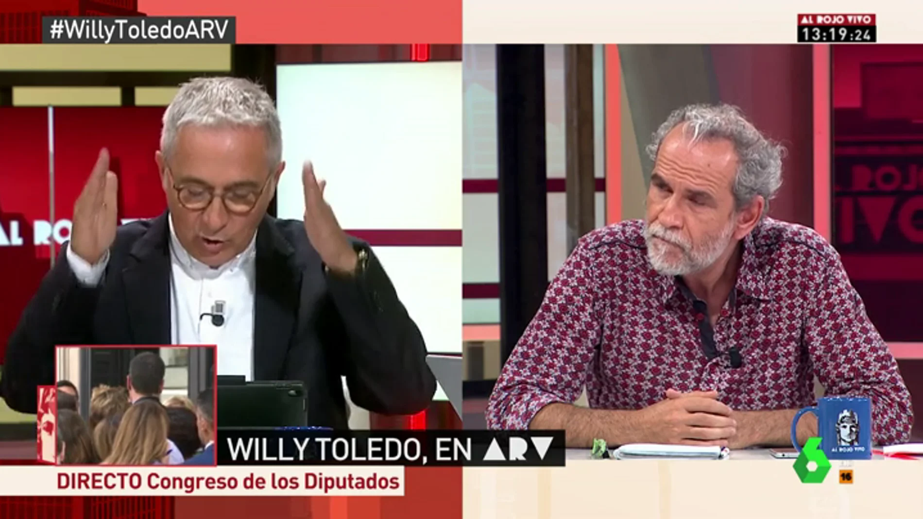 La calidad democrática de España provoca un tenso debate entre Willy Toledo y Xavier Sardà: "En Cuba hay pena de muerte, coño"