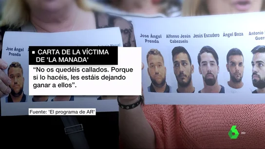"No os calléis, denunciad": la víctima de 'La Manada' rompe su silencio en una emotiva y reivindicativa carta "No os calléis, denunciad": la víctima de 'La Manada' rompe su silencio en una emotiva y reivindicativa carta