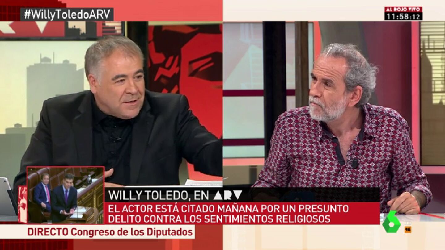 El mensaje de Willy Toledo a la Asociaci&oacute;n de Abogados Cristianos: "Las v&iacute;rgenes tambi&eacute;n tienen co&ntilde;o"