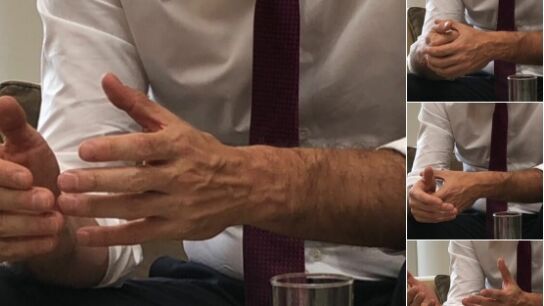 Manos de Pedro S&aacute;nchez