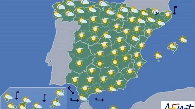 Mapa significativo elaborado por la Aemet, válido para el 28/06/2018