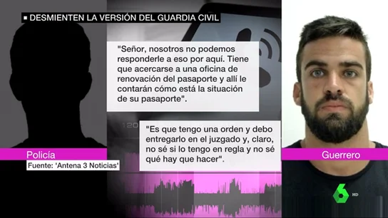 La conversación del guardia civil de 'La Manada' con el 091 sobre su pasaporte: "Debo entregarlo en el juzgado y no sé si lo tengo en regla" La conversación del guardia civil de 'La Manada' con el 091 sobre su pasaporte: "Debo entregarlo en el juzgado y no sé si lo tengo en regla"