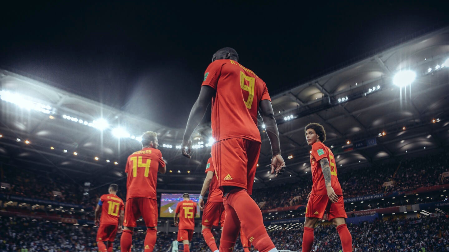 Selecci&oacute;n belga en el partido ante Jap&oacute;n