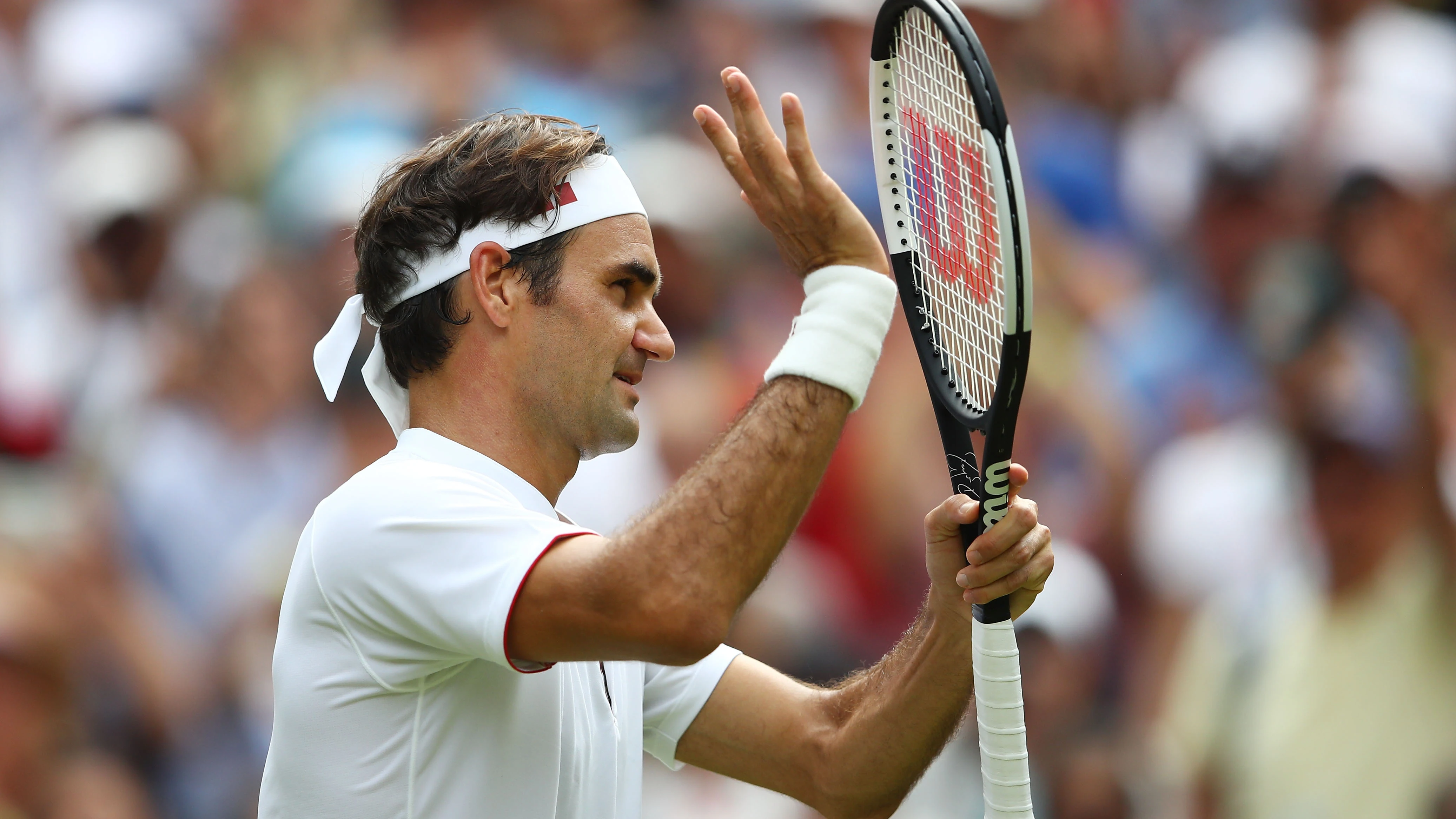 Federer celebrando su victoria