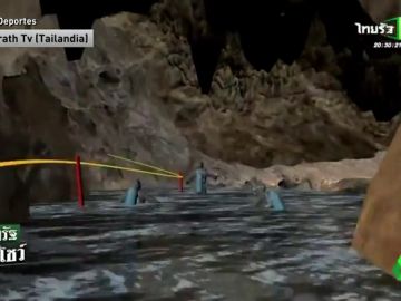 Así es el peligroso trayecto que han de hacer los niños para salir de la cueva de Tailandia