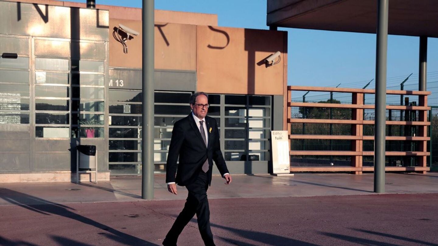 Quim Torra a la salida del centro penitenciario 'Els Lledoners'