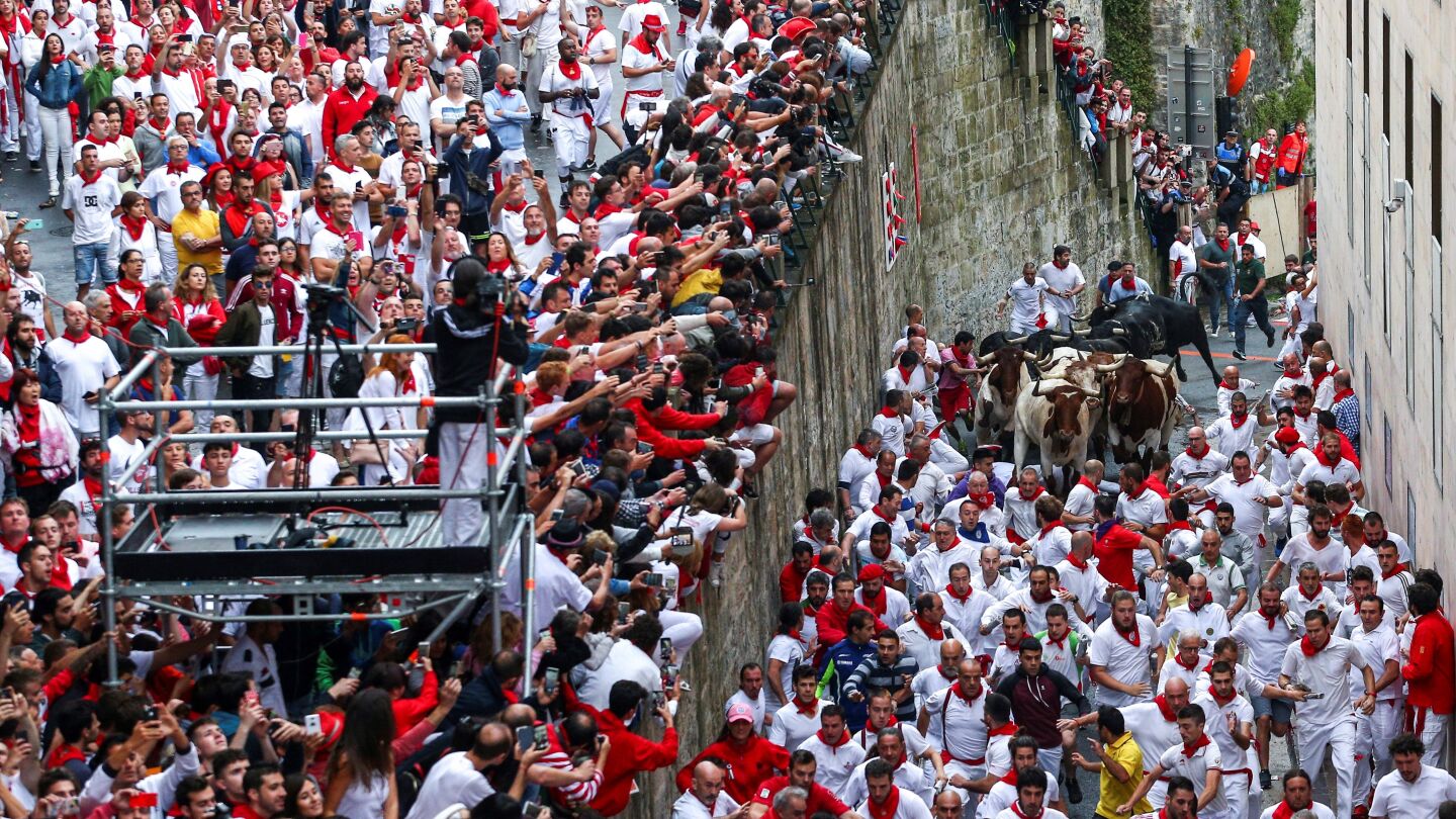 Imagen de los encierros de San Ferm&iacute;n 2018