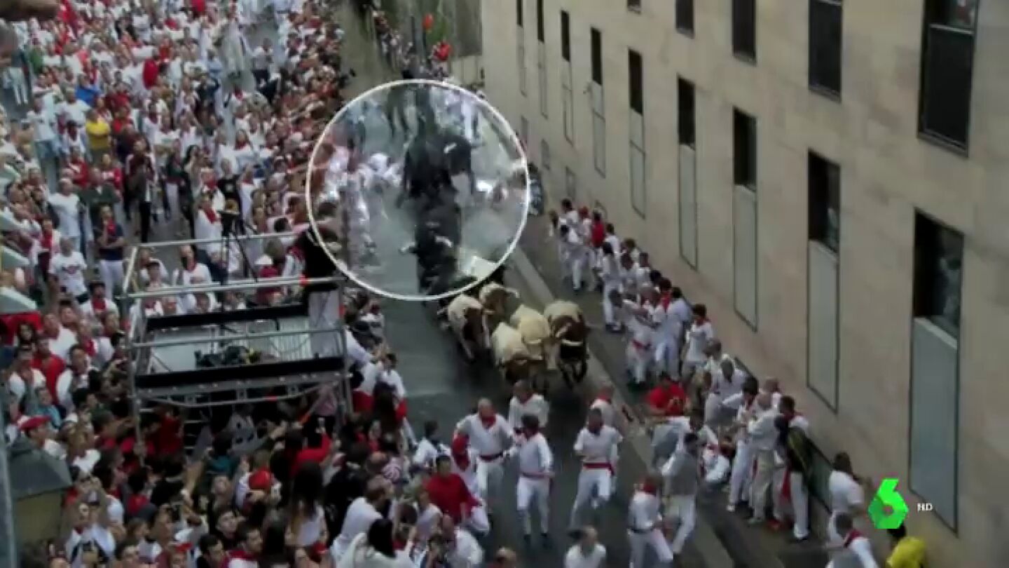 Mejores momentos del primer encierro de San Ferm&iacute;n 2018TOS
