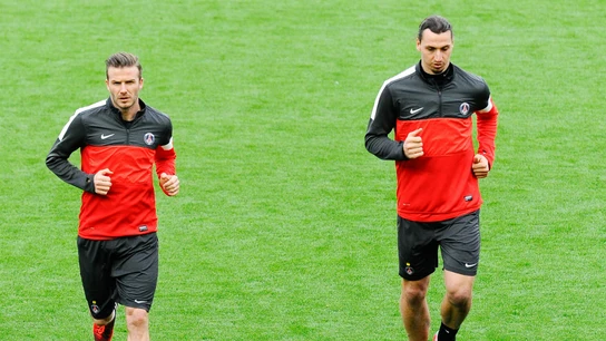 Beckham e Ibrahimovic, en el PSG Beckham e Ibrahimovic, en el PSG