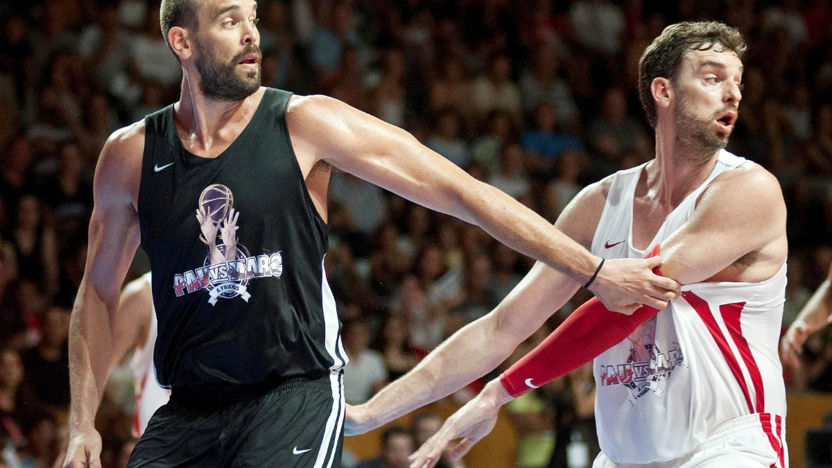 Marc y Pau Gasol, en un partido 