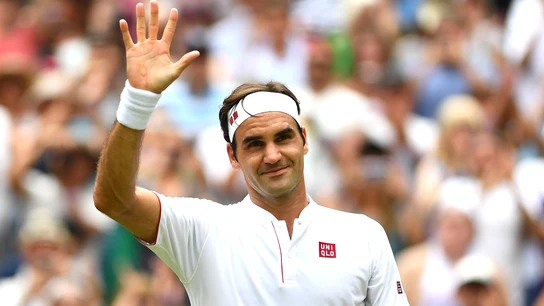 Federer saludando al público tras vencer a Mannarino Federer saludando al público tras vencer a Mannarino
