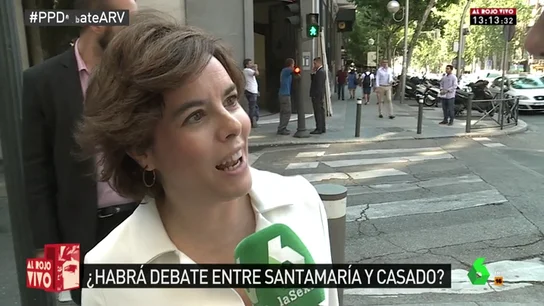 Santamaría está dispuesta a debatir con Casado, pero cree que "hay que dar prioridad al diálogo por el acuerdo" Santamaría está dispuesta a debatir con Casado, pero cree que "hay que dar prioridad al diálogo por el acuerdo"