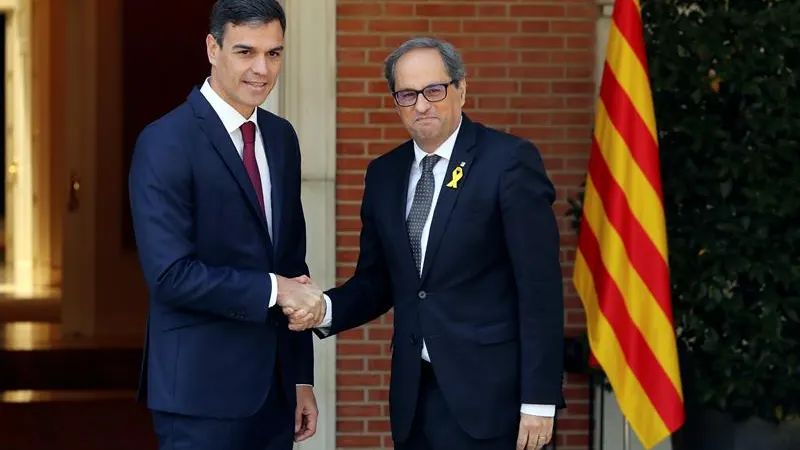 Pedro Sánchez y Quim Torra