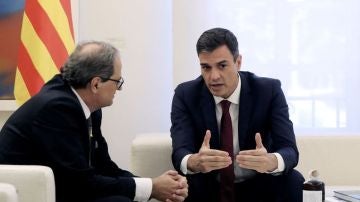 Reunión de Pedro Sánchez y Quim Torra