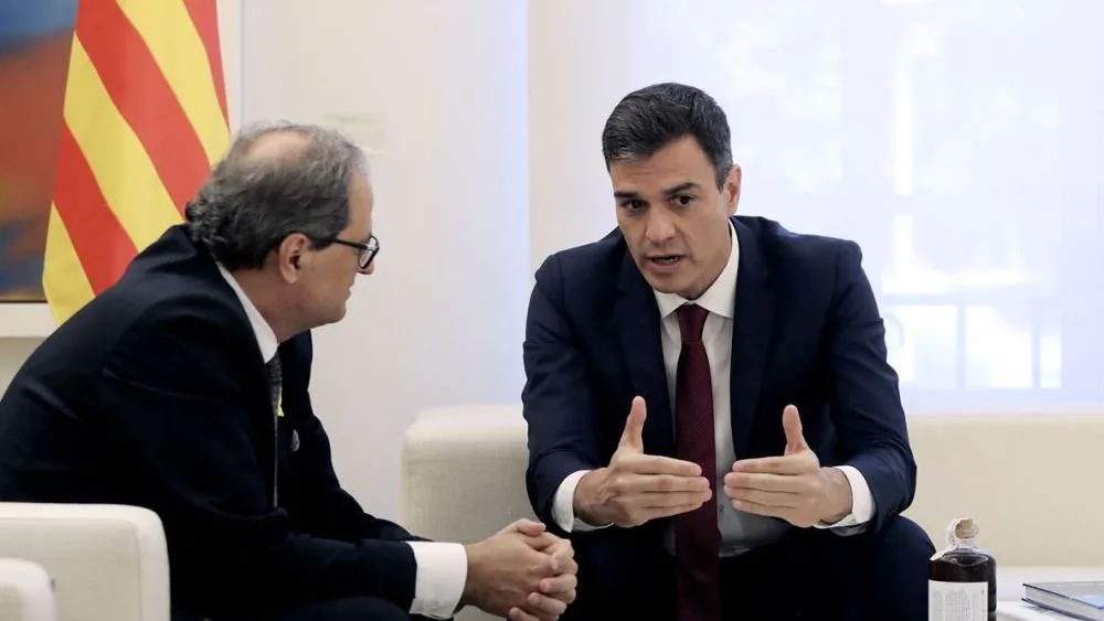 Reunión de Pedro Sánchez y Quim Torra