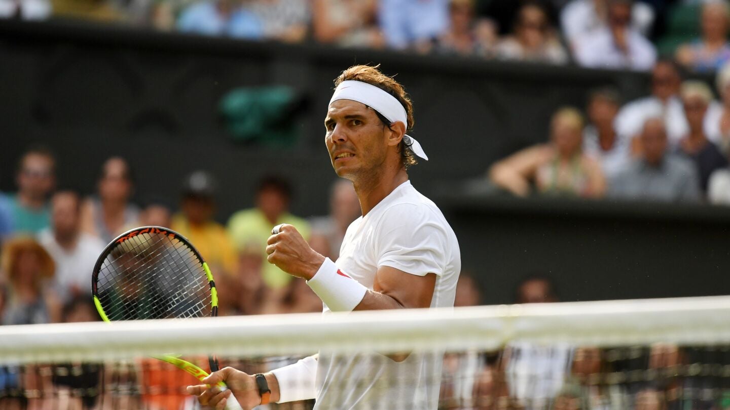 Rafa Nadal celebra un punto ante Jiri Vesely
