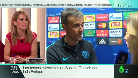 Recopilamos las tensas entrevistas de Susana Guasch con Luis Enrique: "Habla de lo que quieras, yo te contesto lo que me apetezca" Recopilamos las tensas entrevistas de Susana Guasch con Luis Enrique: "Habla de lo que quieras, yo te contesto lo que me apetezca"
