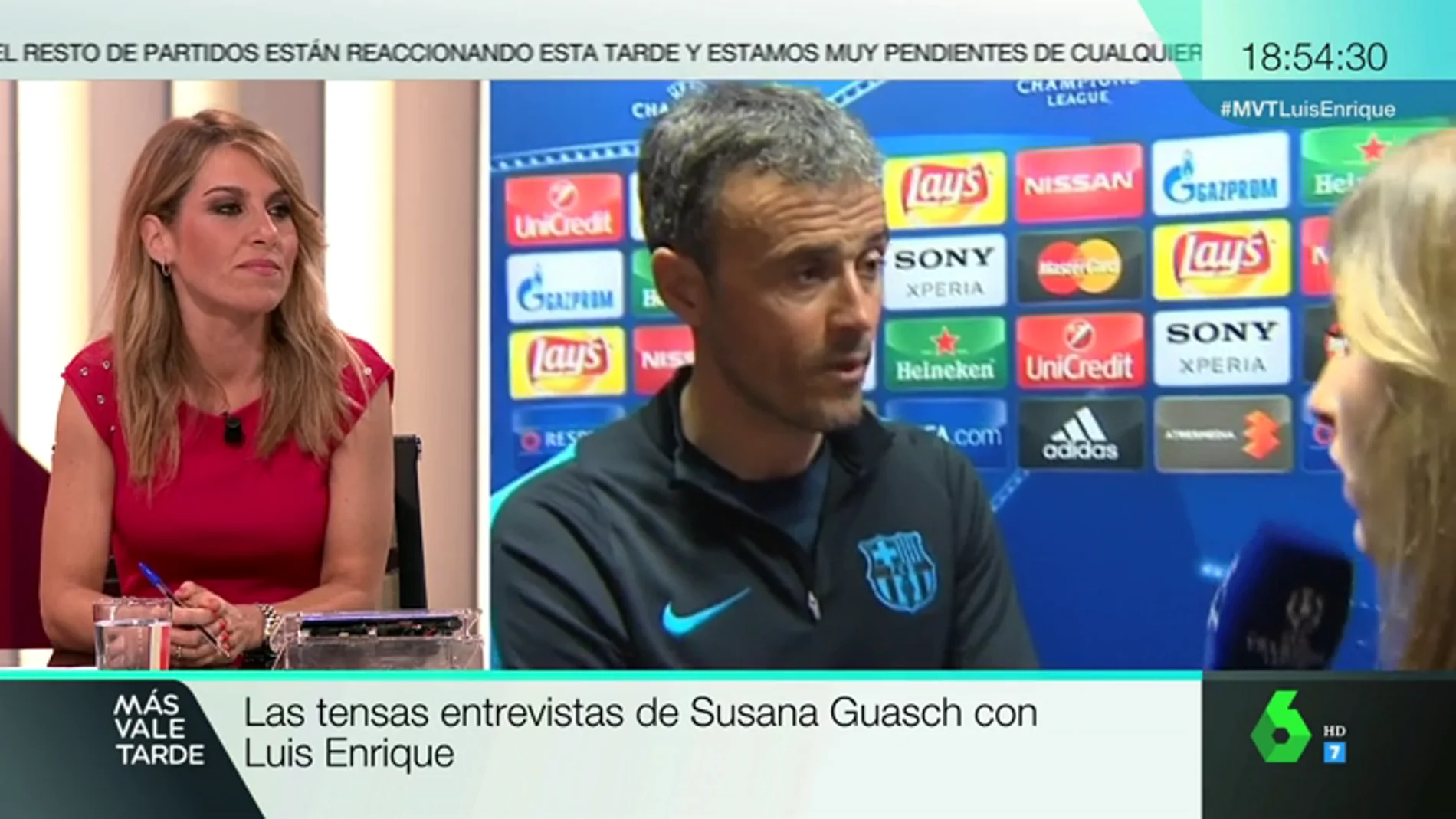Recopilamos las tensas entrevistas de Susana Guasch con Luis Enrique: "Habla de lo que quieras, yo te contesto lo que me apetezca"
