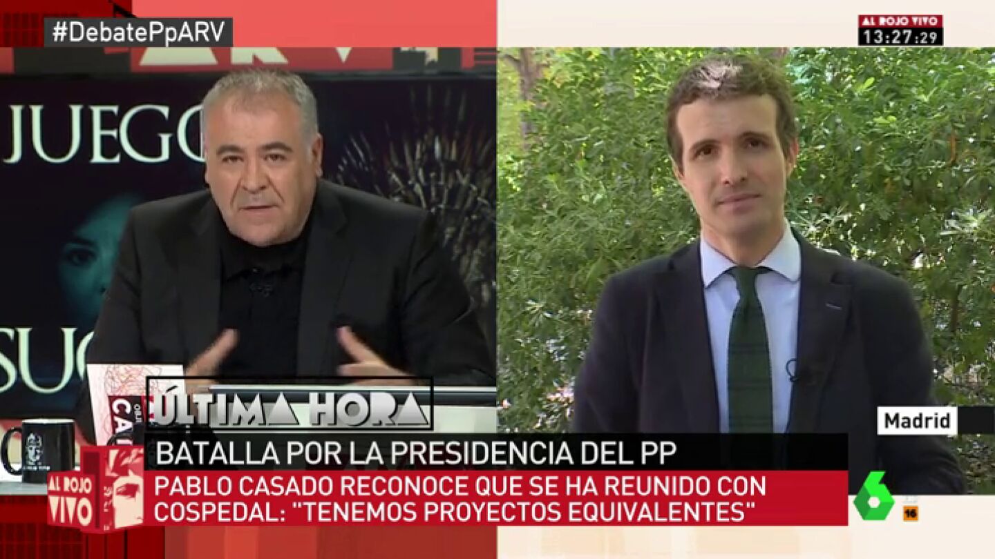 Al Rojo Vivo (10-07-2018) Pablo Casado: "Yo soy el que me he partido la cara por el PP en los plat&oacute;s a los que nadie quer&iacute;a ir"