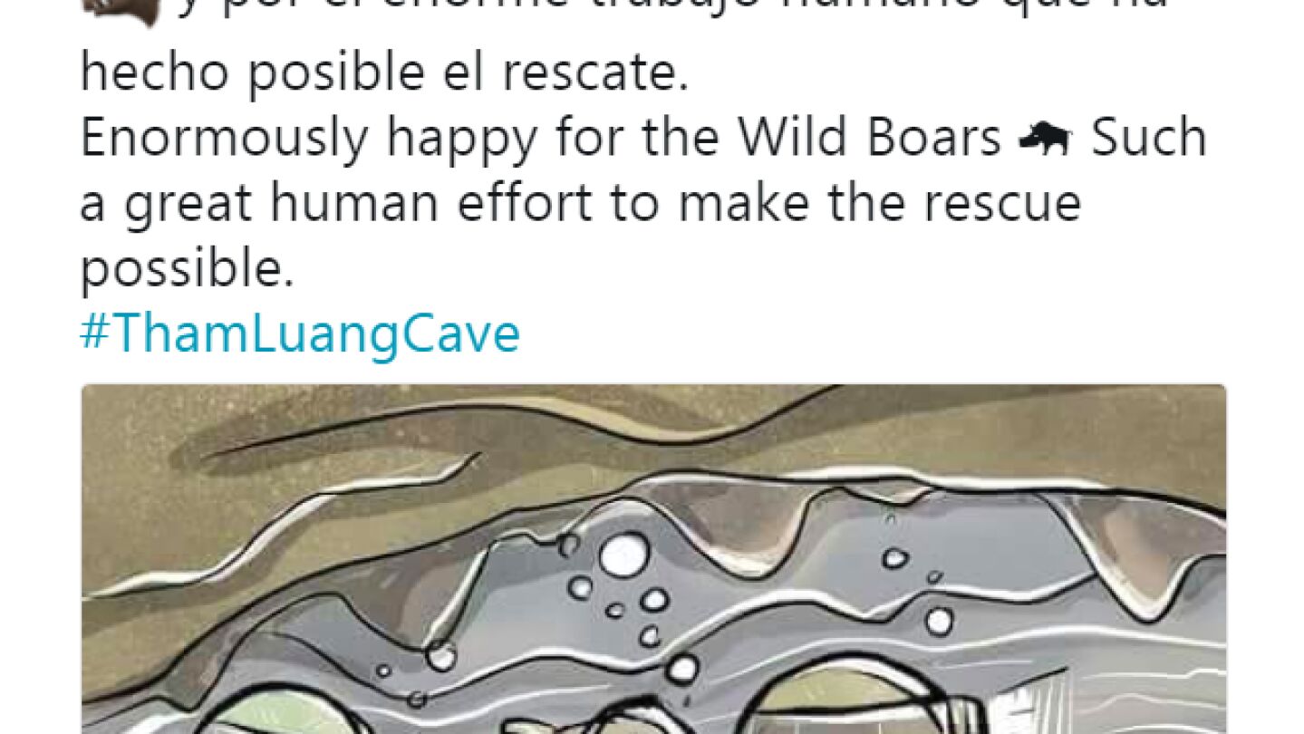 Tweet de Ranis sobre los ni&ntilde;os de la cueva de Tailandia