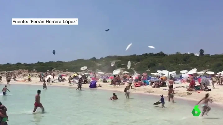 Remolino de viento en Menorca.