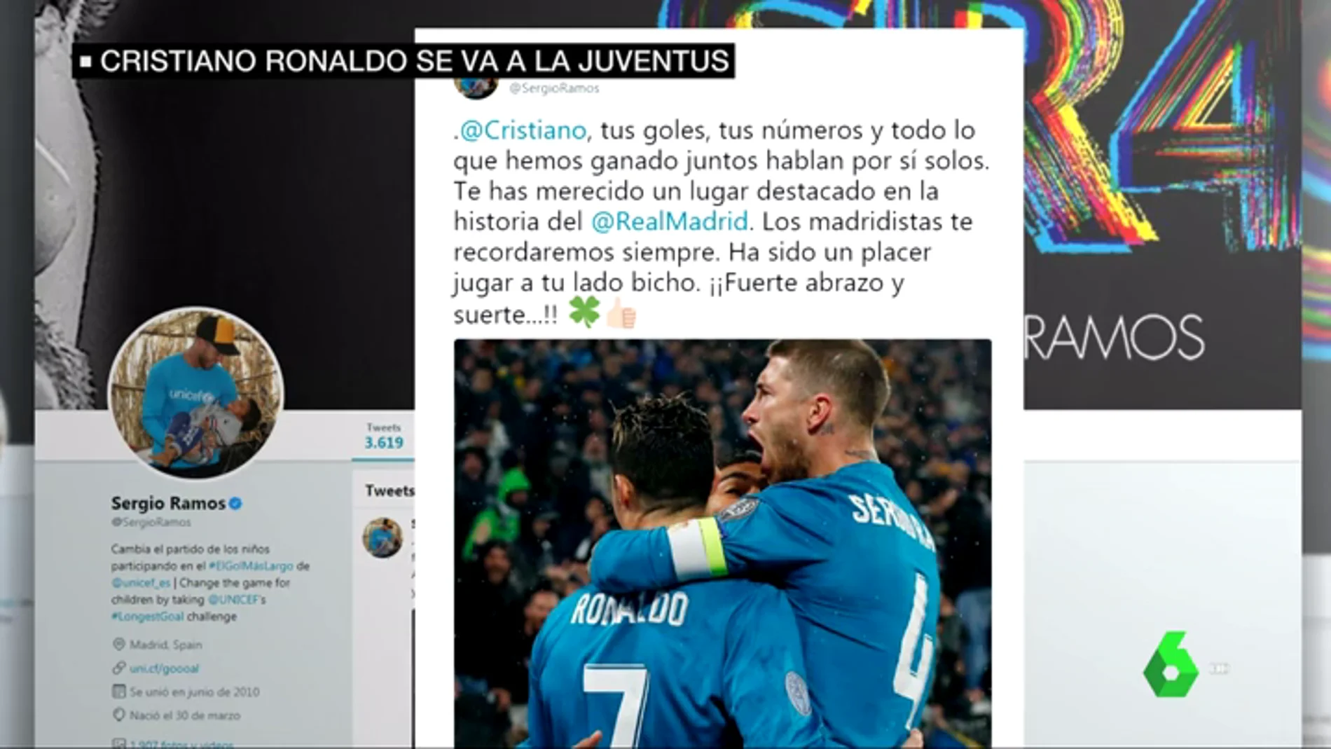 El mensaje de Sergio Ramos a Cristiano Ronaldo: "Los madridistas te recordaremos siempre"