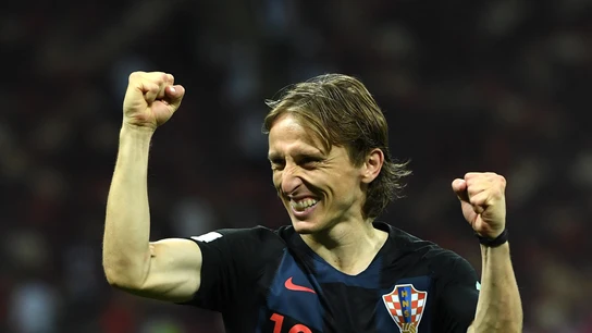Luka Modric celebra el pase a la final Luka Modric celebra el pase a la final