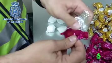 Cocaína encontrada en bombones