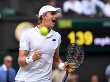 Kevin Anderson celebrando su victoria ante Isner Kevin Anderson celebrando su victoria ante Isner