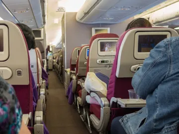 El interior de un avión El interior de un avión