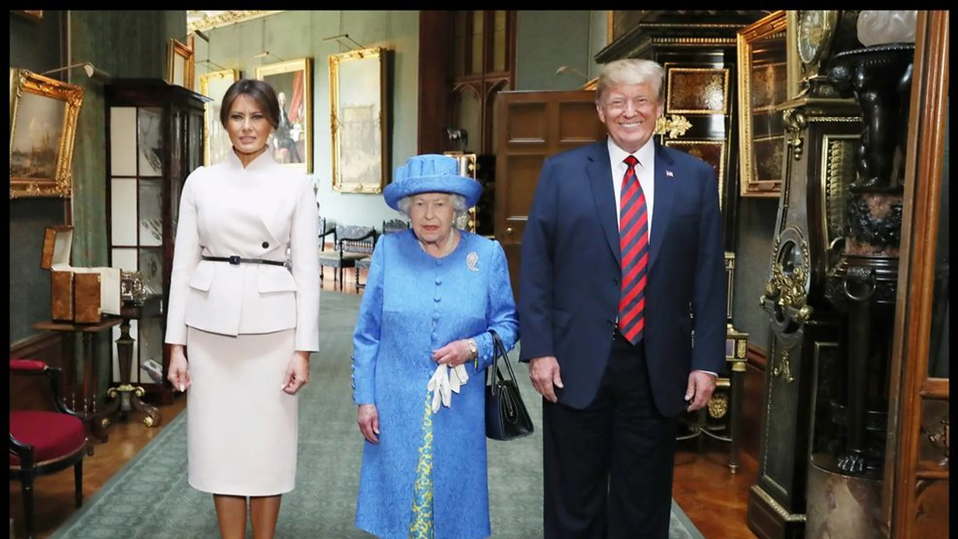 Los Trump con la reina Isabel II