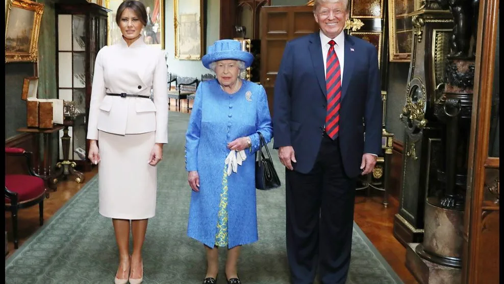 Los Trump con la reina Isabel II