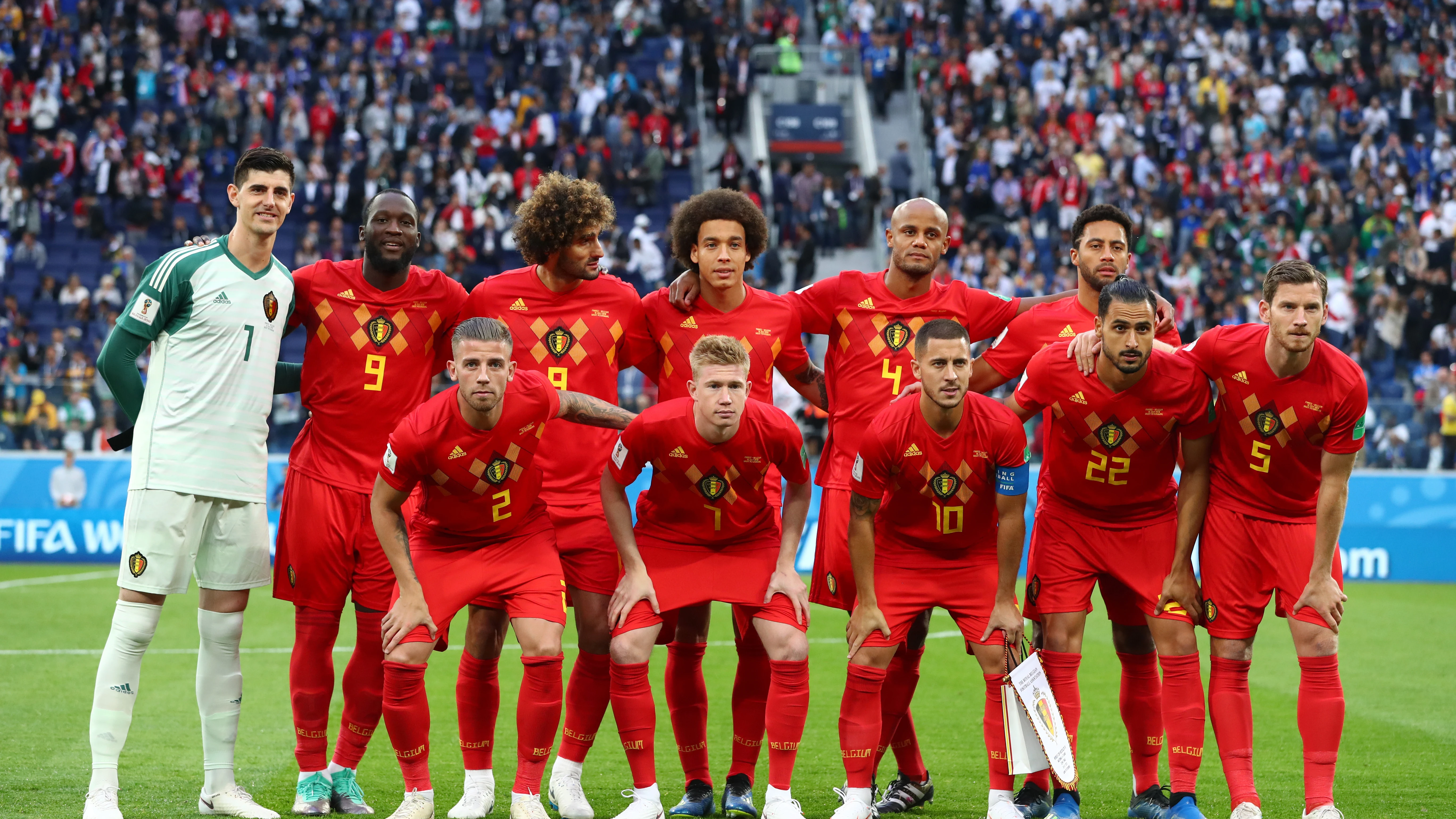 Selección belga antes de jugar contra Francia