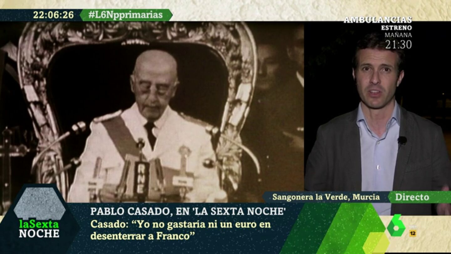 Pablo Casado: "Yo no gastar&iacute;a ni un euro en desenterrar a Franco. No hay que mirar a lo que pas&oacute; hace 100 a&ntilde;os" 