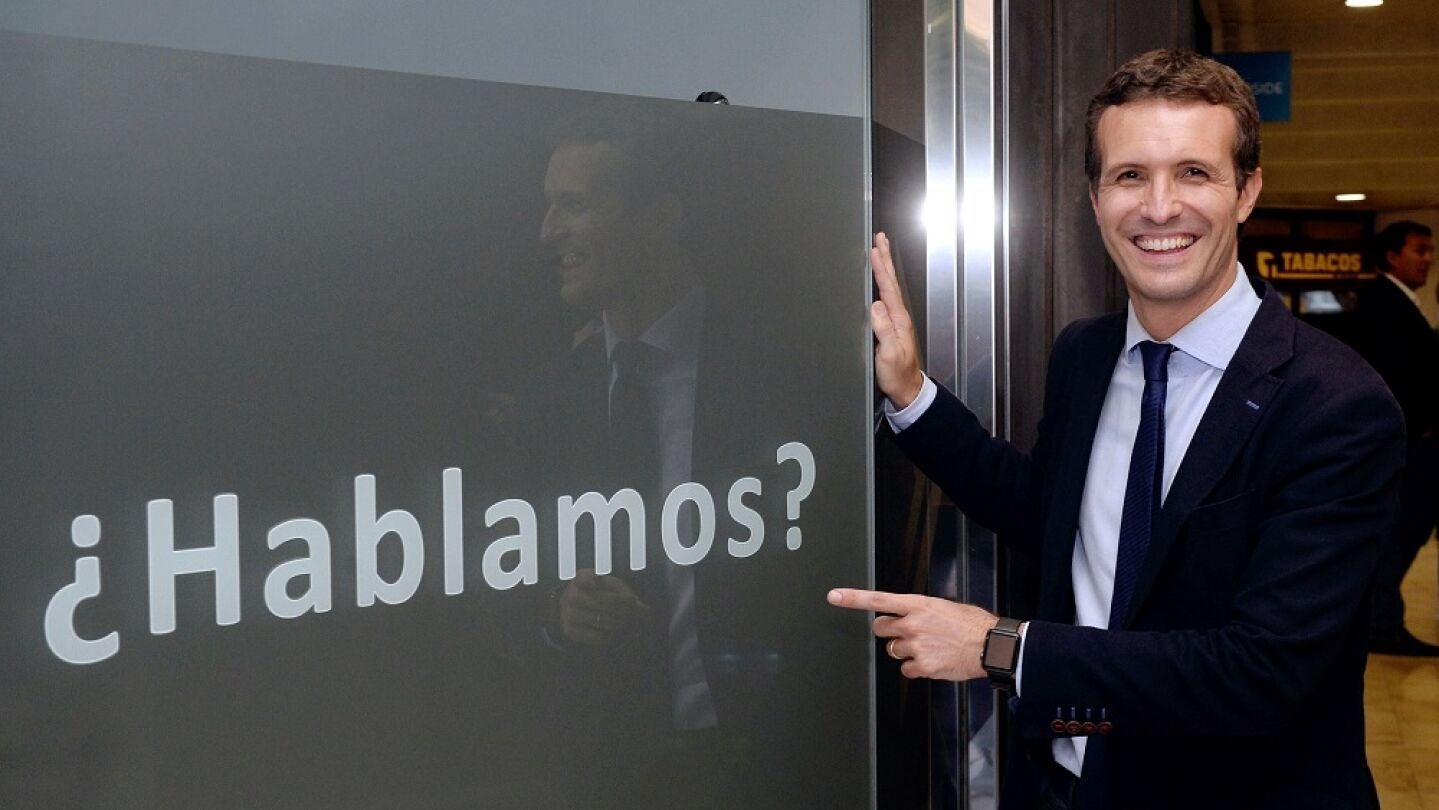 El candidato a la Presidencia del PP, Pablo Casado