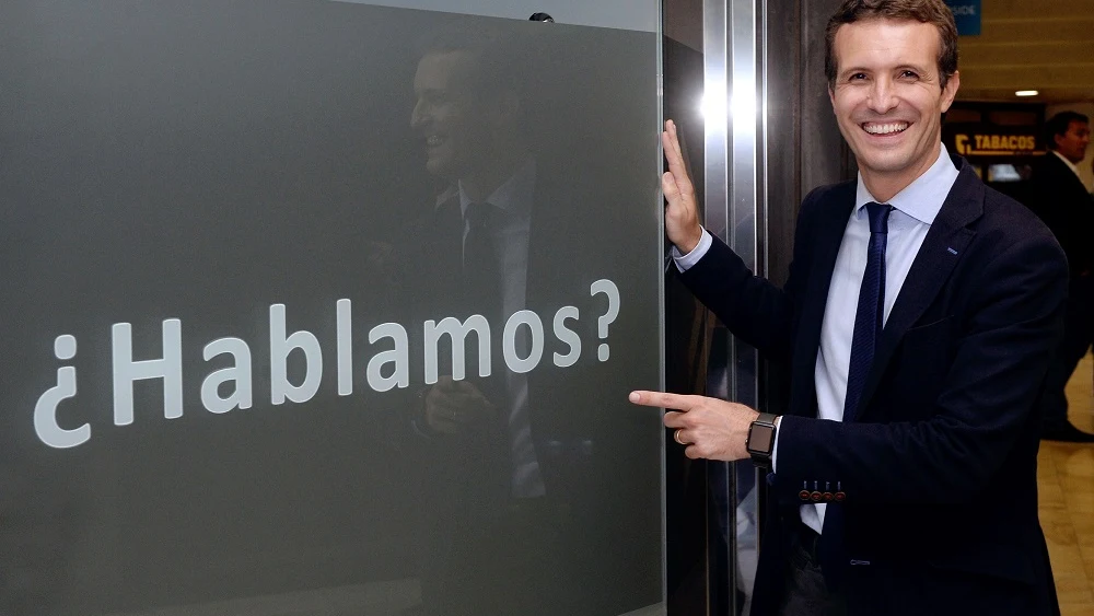 El candidato a la Presidencia del PP, Pablo Casado