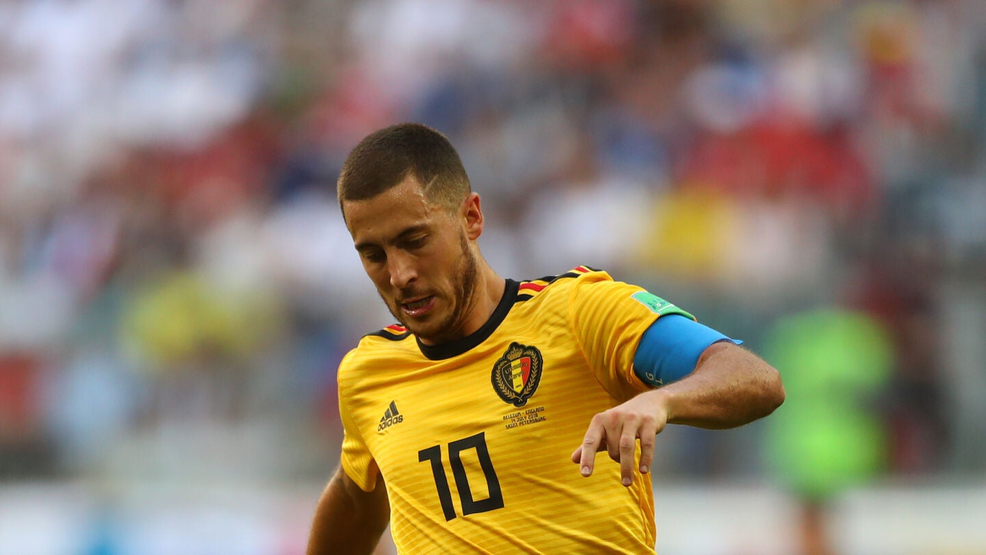 Hazard jugando con la selecci&oacute;n belga