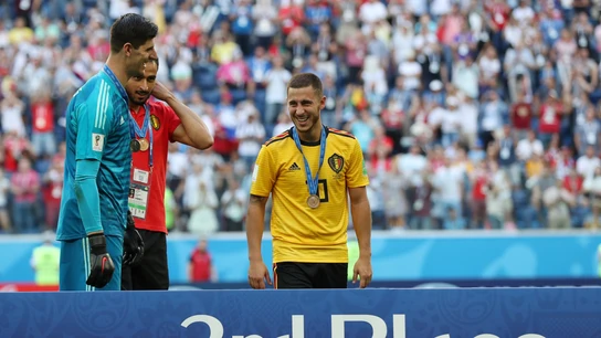 Courtois y Hazard tras el Bélgica vs Inglaterra Courtois y Hazard tras el Bélgica vs Inglaterra