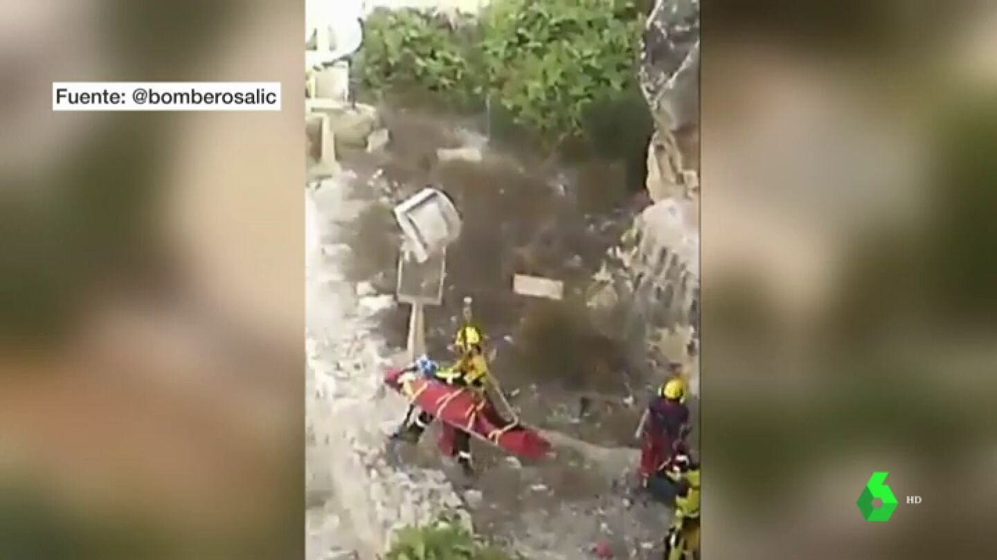 Un turista se despe&ntilde;a en el castillo de Alicante al tratar de hacerse una foto