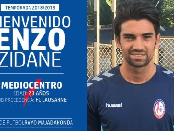 Enzo Zidane, nueva incorporación del Rayo Majadahonda Enzo Zidane, nueva incorporación del Rayo Majadahonda