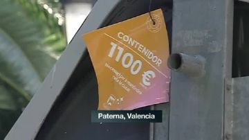 Contenedor con etiqueta en Paterna