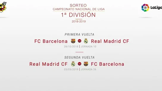 Fechas de los dos Clásicos de Liga 2018/19 Fechas de los dos Clásicos de Liga 2018/19