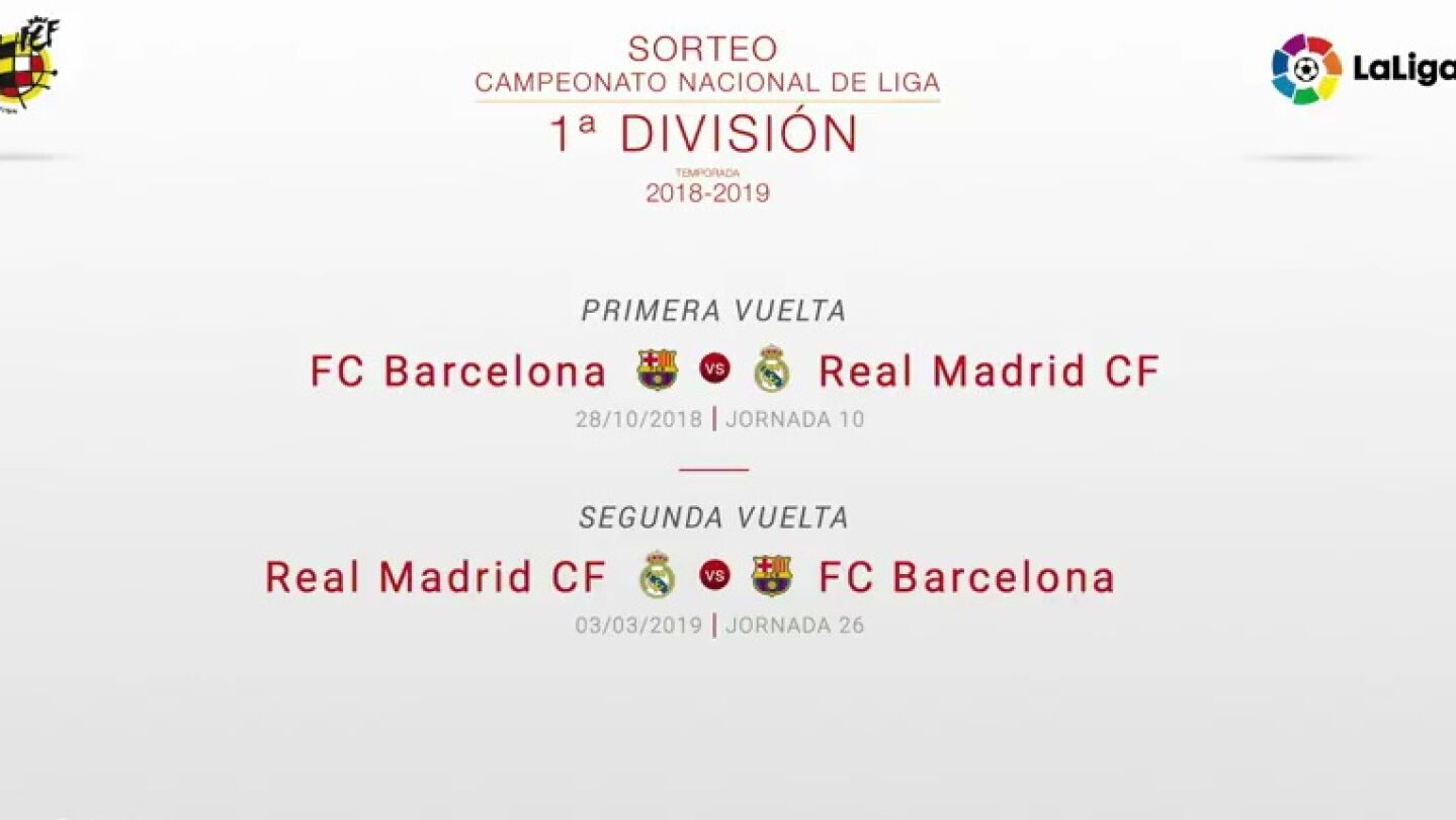 Fechas de los dos Cl&aacute;sicos de Liga 2018/19