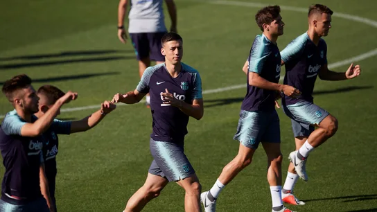 El FC Barcelona durante un entrenamiento El FC Barcelona durante un entrenamiento