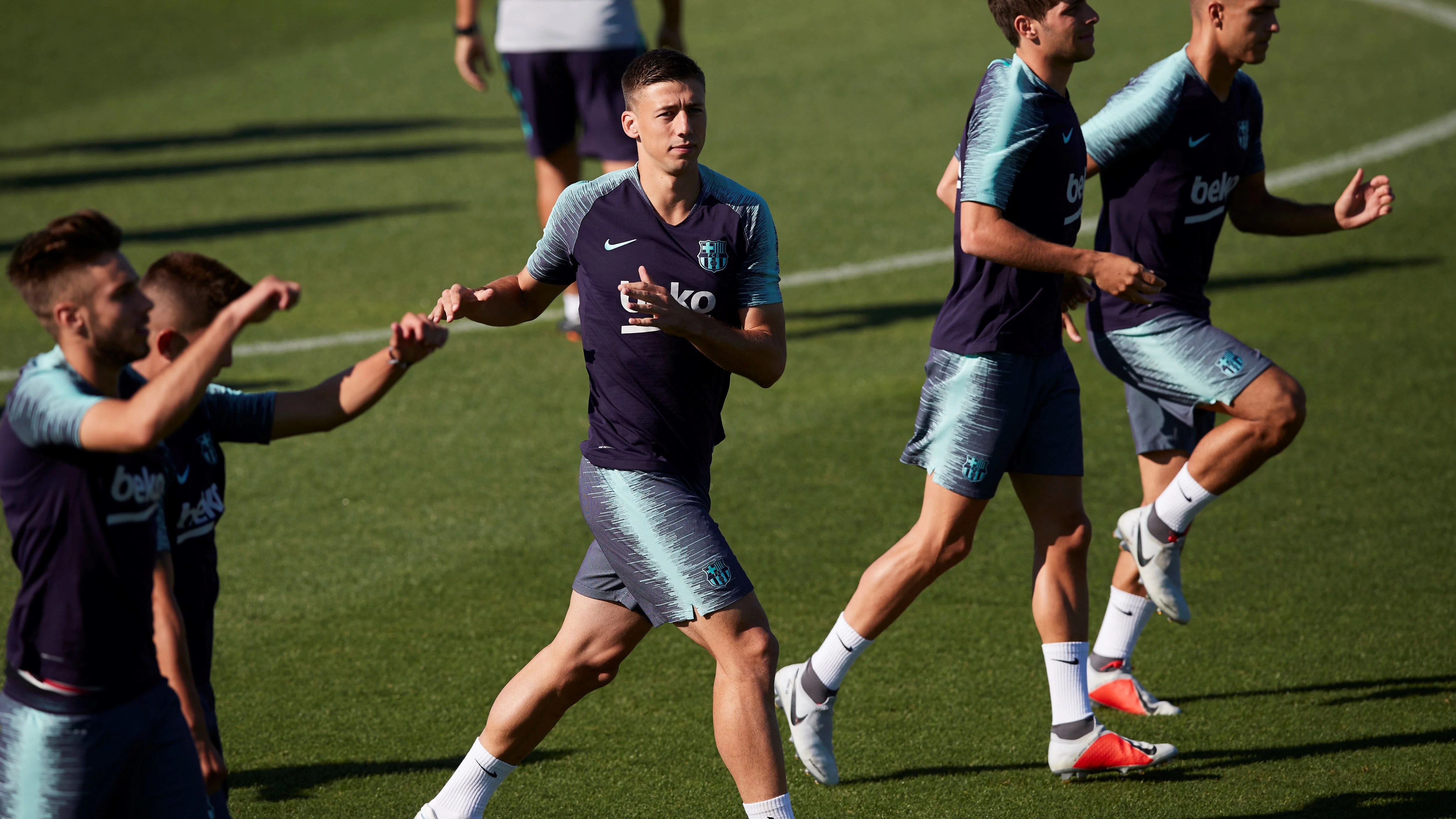 El FC Barcelona durante un entrenamiento 