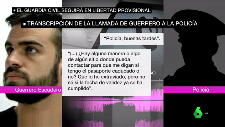 El audio completo del guardia civil de 'La Manada' y la Policía sobre su pasaporte: "No lo encuentro y no sé si está caducado"