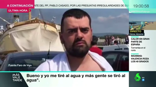 Uno de los pasajeros del catamarán turístico incendiado en Pontevedra Uno de los pasajeros del catamarán turístico incendiado en Pontevedra