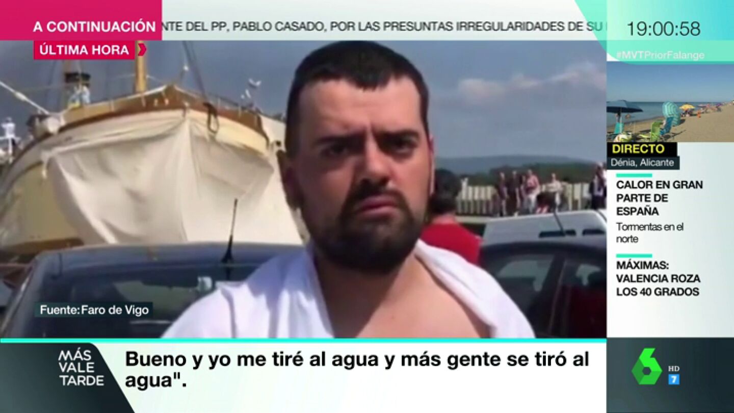 Uno de los pasajeros del catamar&aacute;n tur&iacute;stico incendiado en Pontevedra