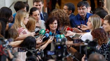 La vicepresidenta del Gobierno, Carmen Calvo