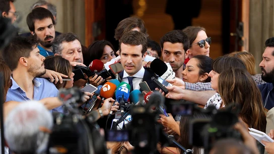 Pablo Casado ante los medios de comunicación Pablo Casado ante los medios de comunicación